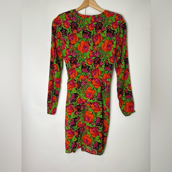 Zara SS2022 Floral Mini V-Neck Wrap Dress - Picture 5 of 8